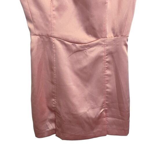 Zara Pink Satin Effect Mini Dress Size MED V Neck Sleeveless NWOT - Picture 5 of 8